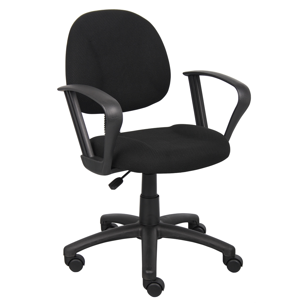 Boss Black  Deluxe Posture Chair W/ Loop Arms. Picture 1