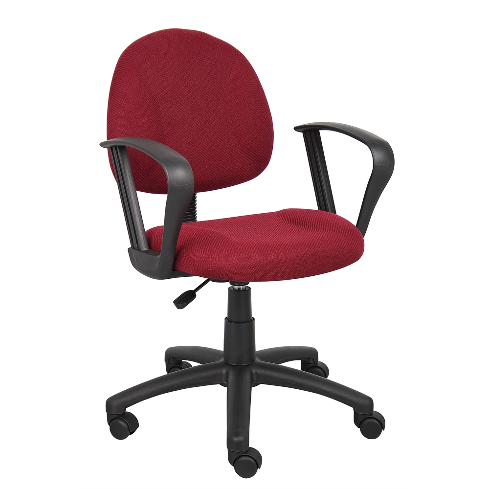 Boss Burgundy  Deluxe Posture Chair W/ Loop Arms. Picture 1