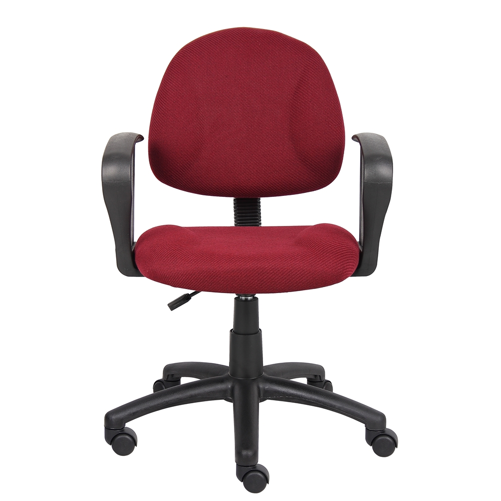 Boss Burgundy  Deluxe Posture Chair W/ Loop Arms. Picture 3