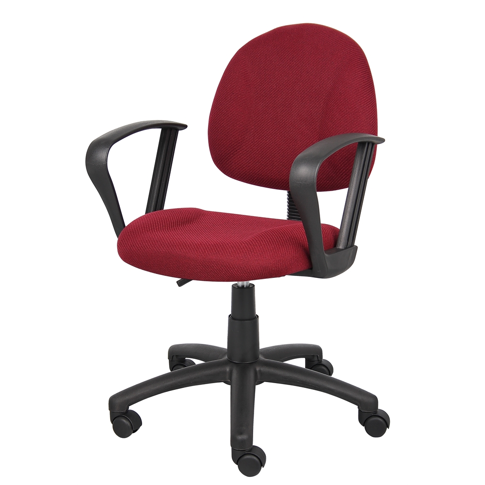 Boss Burgundy  Deluxe Posture Chair W/ Loop Arms. Picture 4