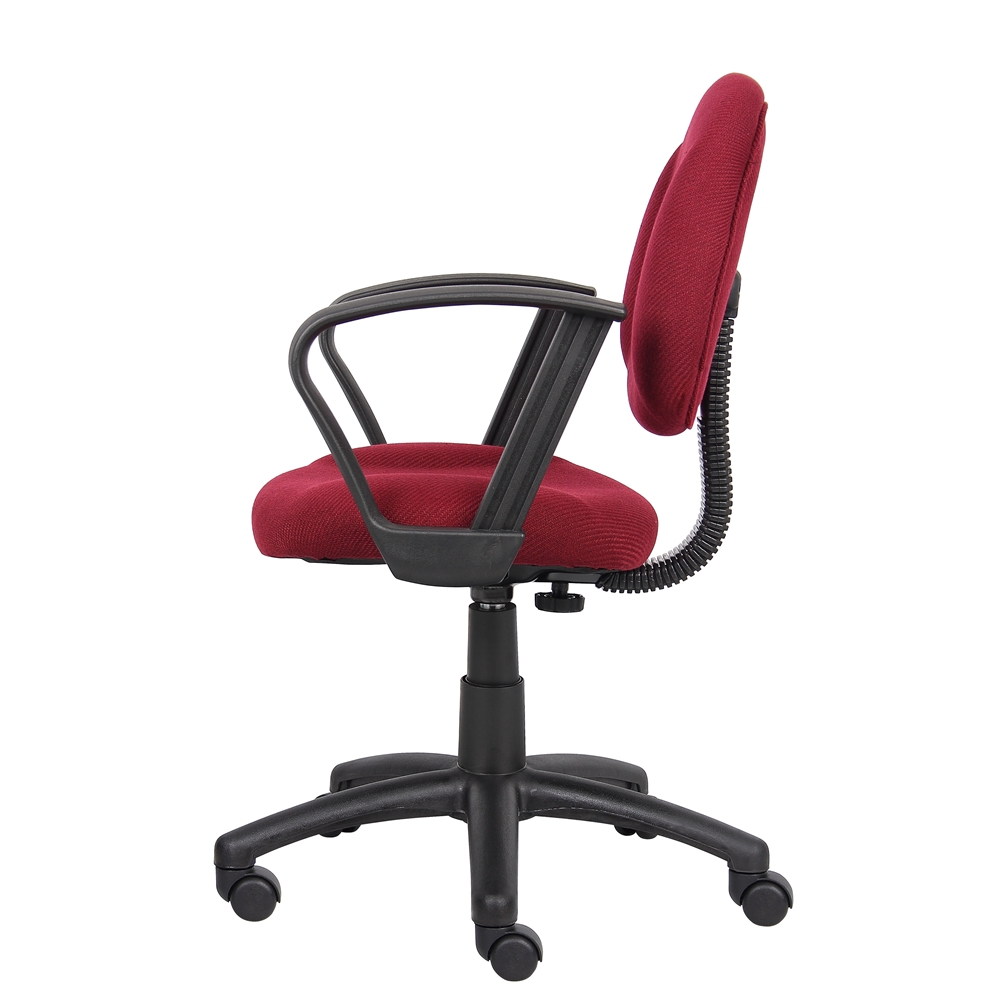Boss Burgundy  Deluxe Posture Chair W/ Loop Arms. Picture 5