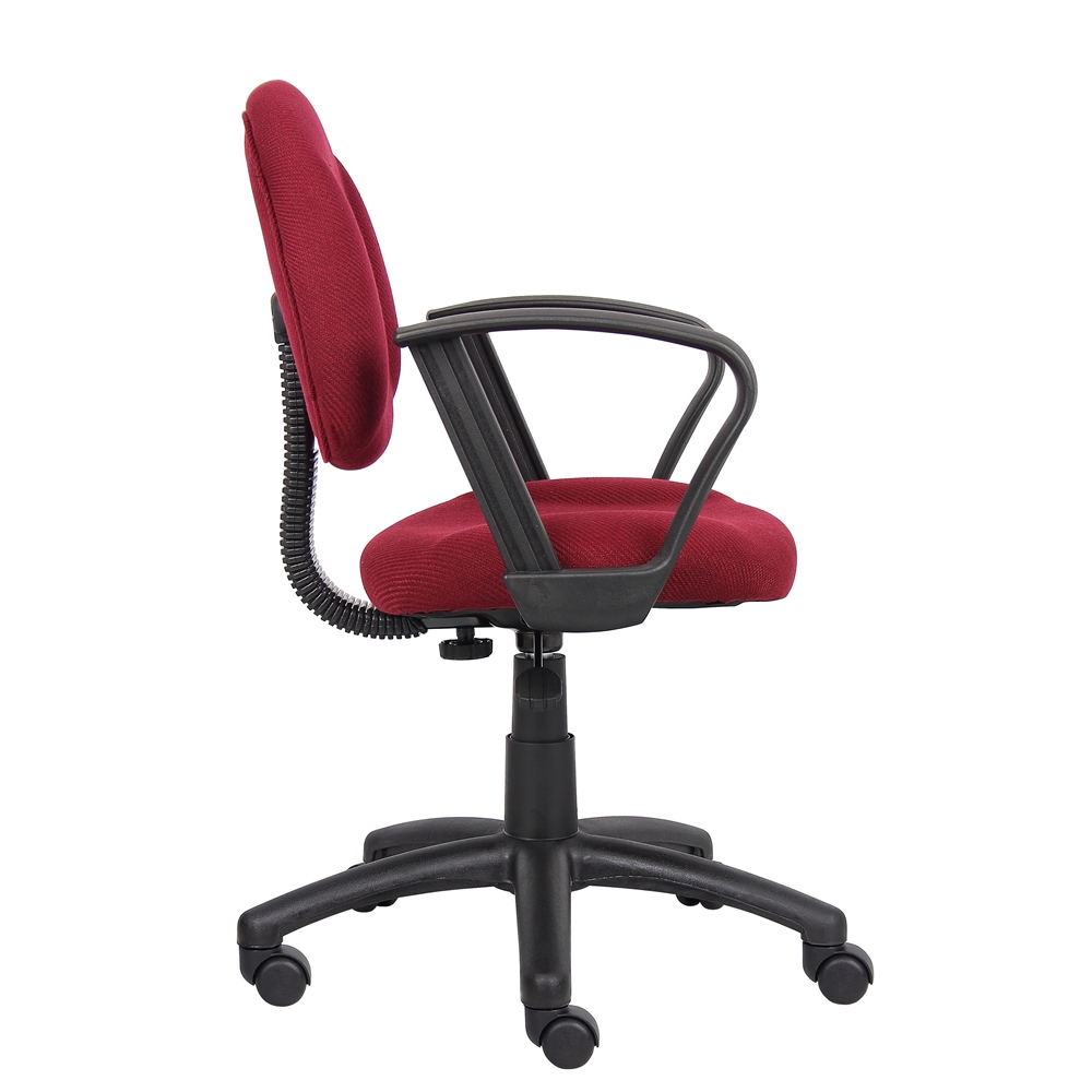 Boss Burgundy  Deluxe Posture Chair W/ Loop Arms. Picture 6
