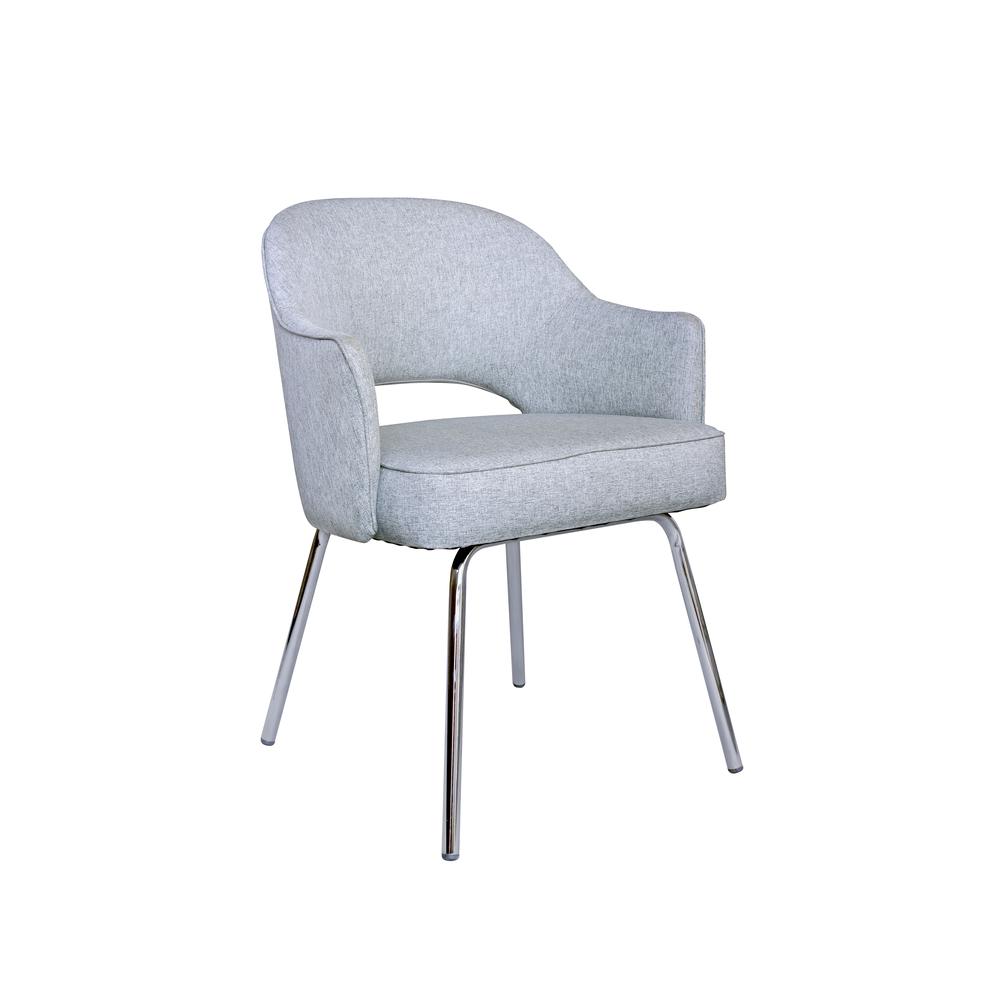 Grey Linen Guest Chair. Picture 4