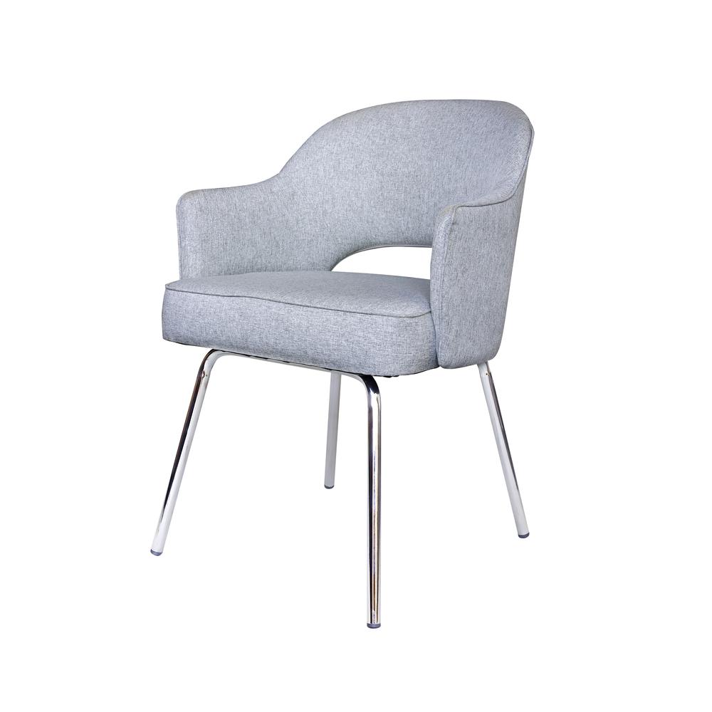 Grey Linen Guest Chair. Picture 3