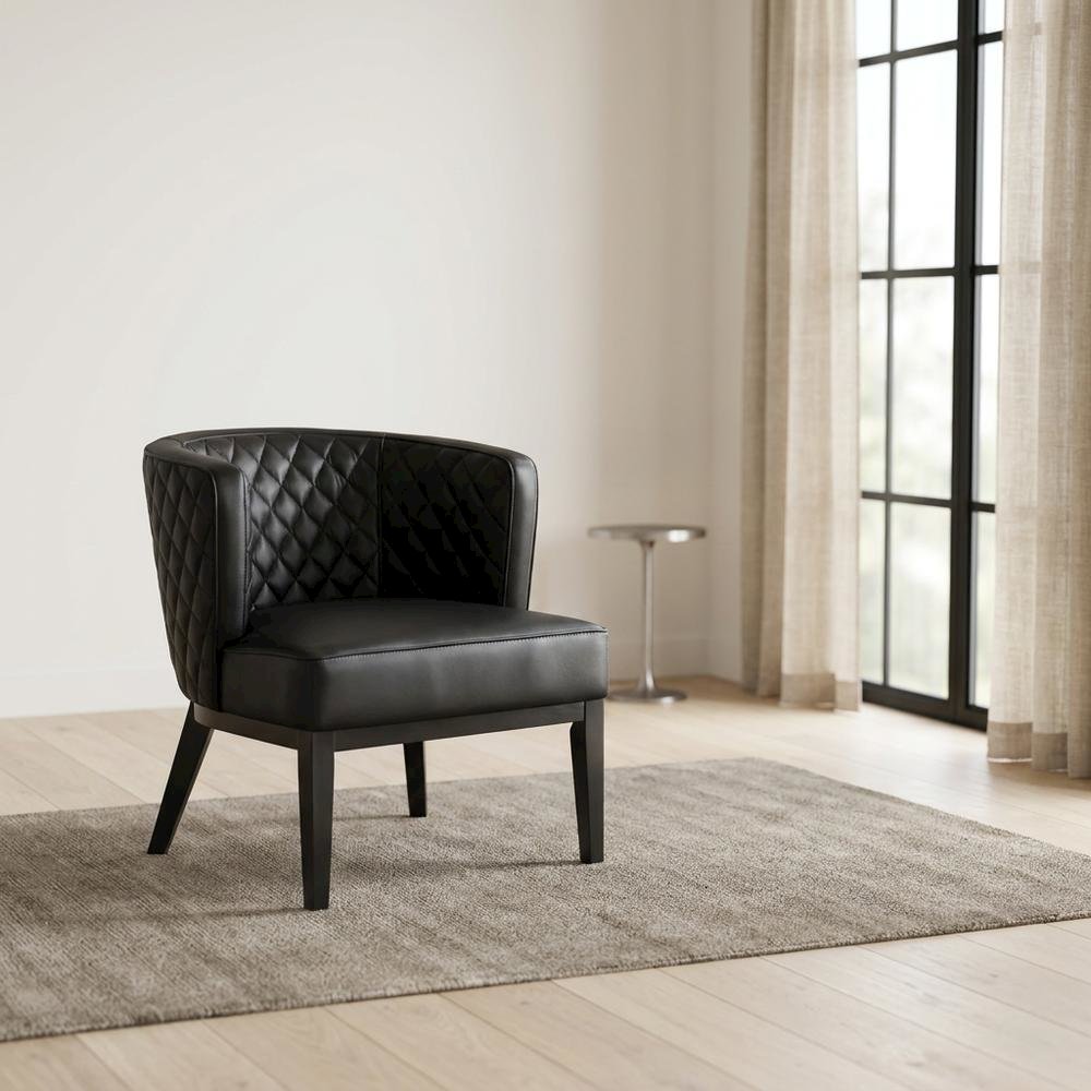 Plush Upholstered Accent Chair with Cushioned Back for Dining Room. Picture 3