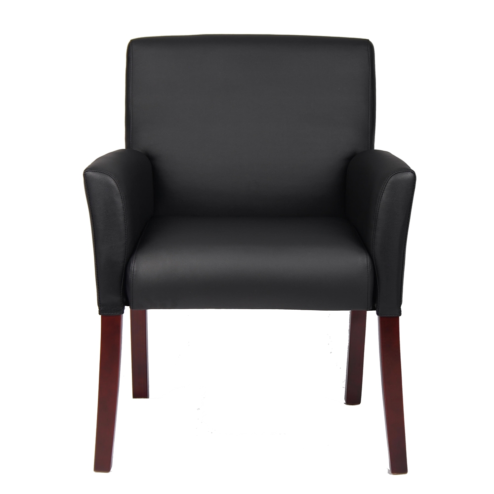 Boss Box Arm Guest Chair W/Mahogany Finish. Picture 1