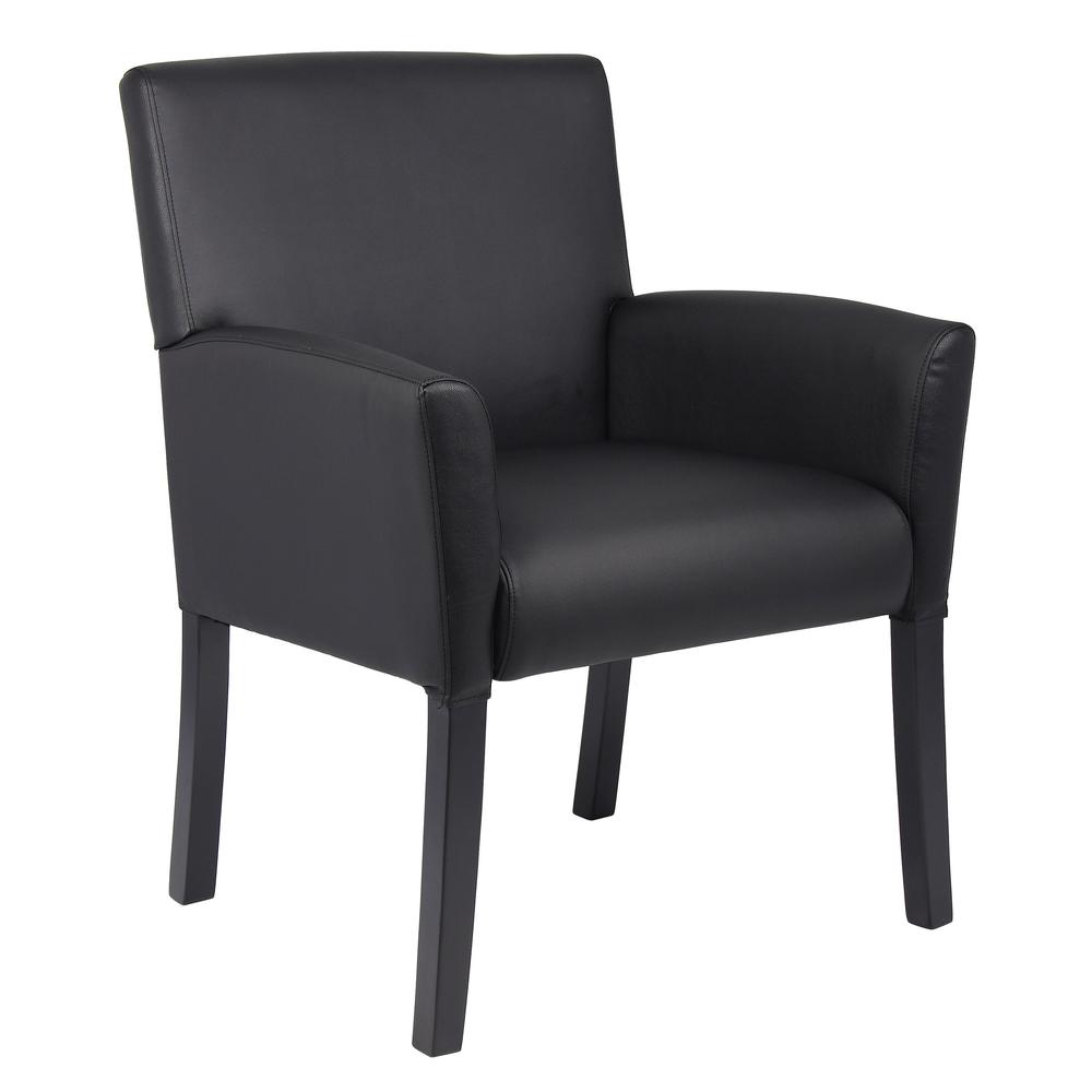 Boss Executive Box Arm Chair W/Mahogany Base. Picture 1