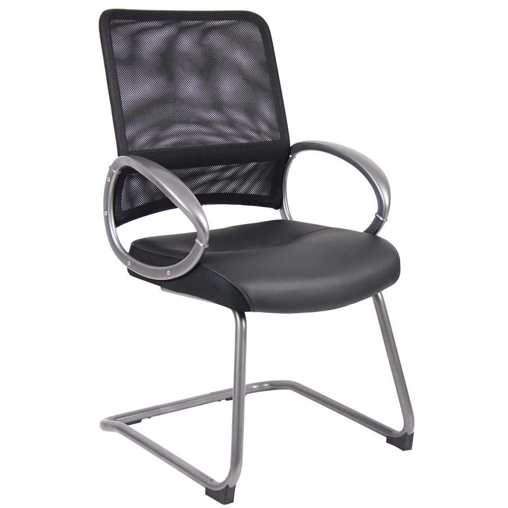 Boss Mesh Back W/ Pewter Finish Guest Chair. Picture 1