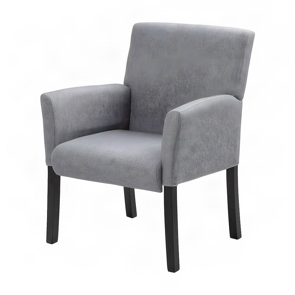 Bison Office Basic Guest Chair with Linen Upholstery and 4-Leg Wood Base