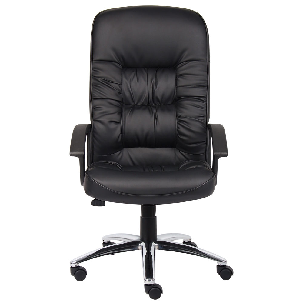 Boss High Back LeatherPlus Chair W/ Chrome Base. Picture 1
