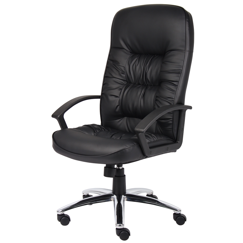 Boss High Back LeatherPlus Chair W/ Chrome Base. Picture 3