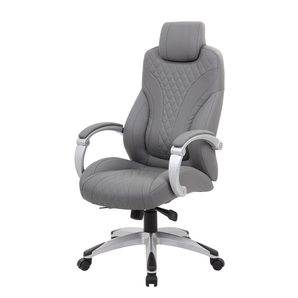 Boss Executive Hinged Arm Chair - Grey. Picture 1