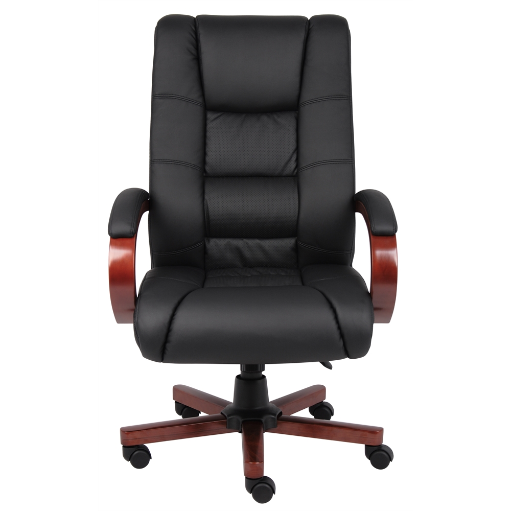 Boss High Back Executive Wood Finished Chairs. Picture 3