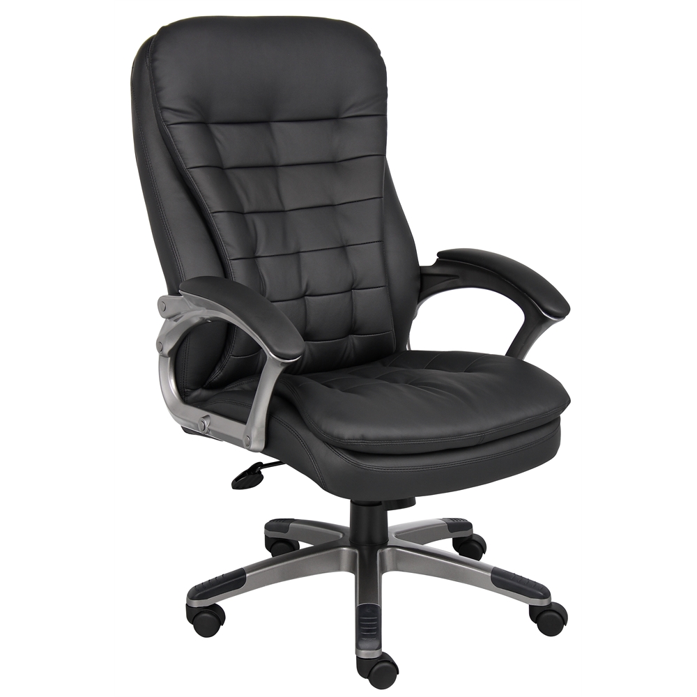 Boss High Back Executive Chair With Pewter Finished Base/Arms. Picture 1