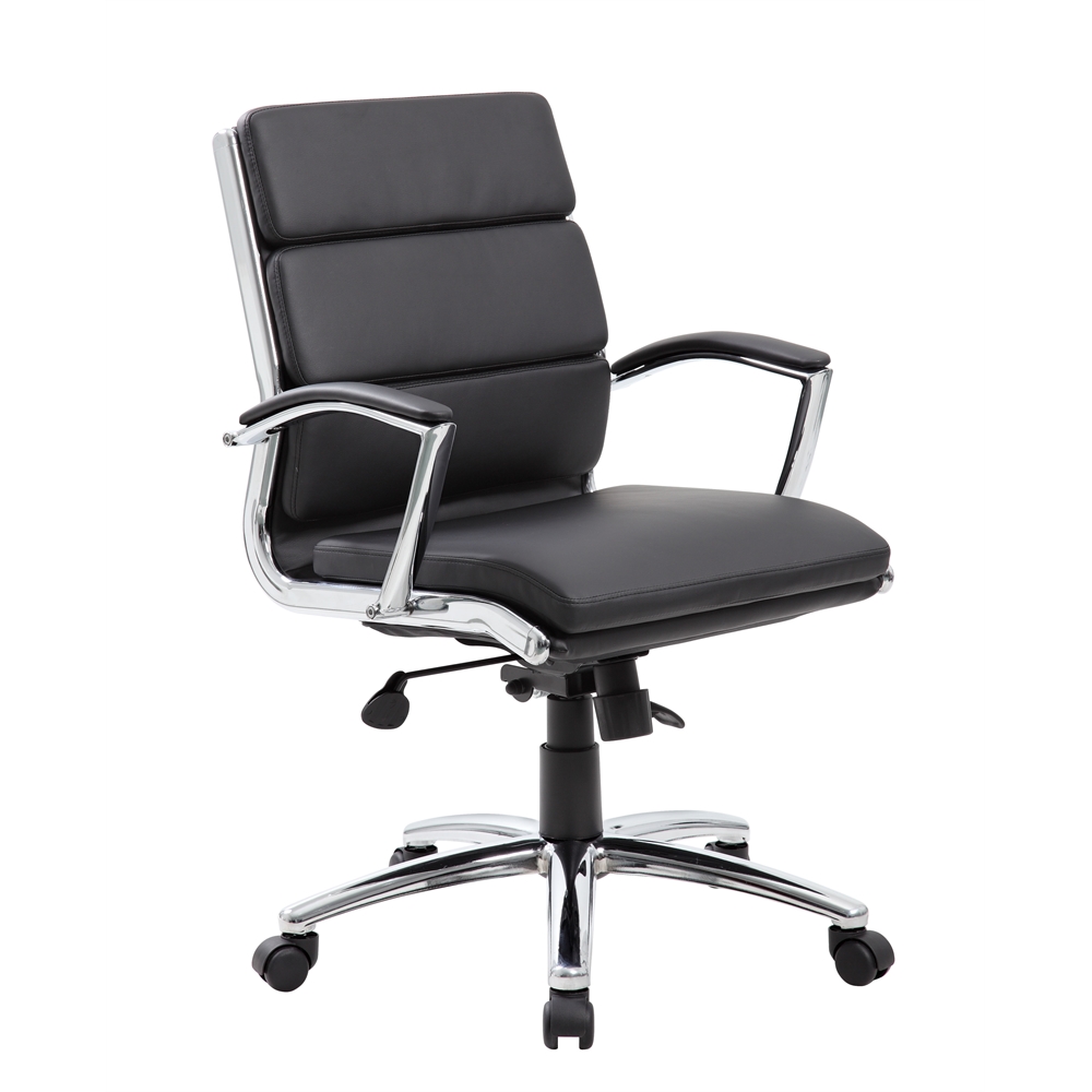 Boss Executive CaressoftPlus™ Chair with Metal Chrome Finish - Mid Back. Picture 1