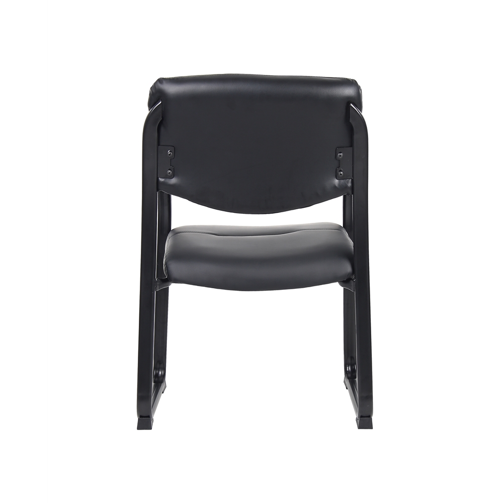 Boss Leather Sled Base Side Chair W/ Arms. Picture 6