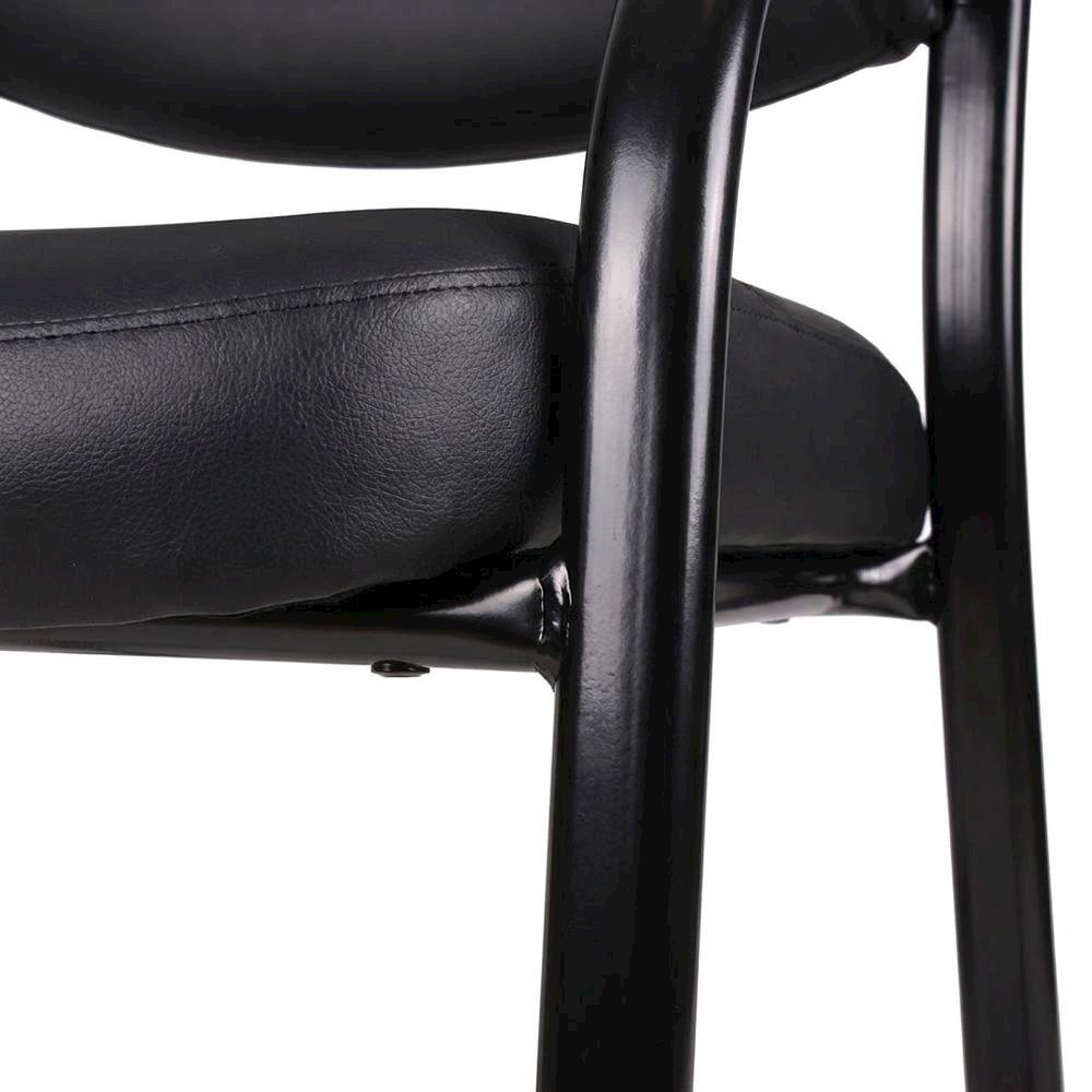 LeatherPlus Side Chair with Arms, Sled Base Office Guest Chair. Picture 7