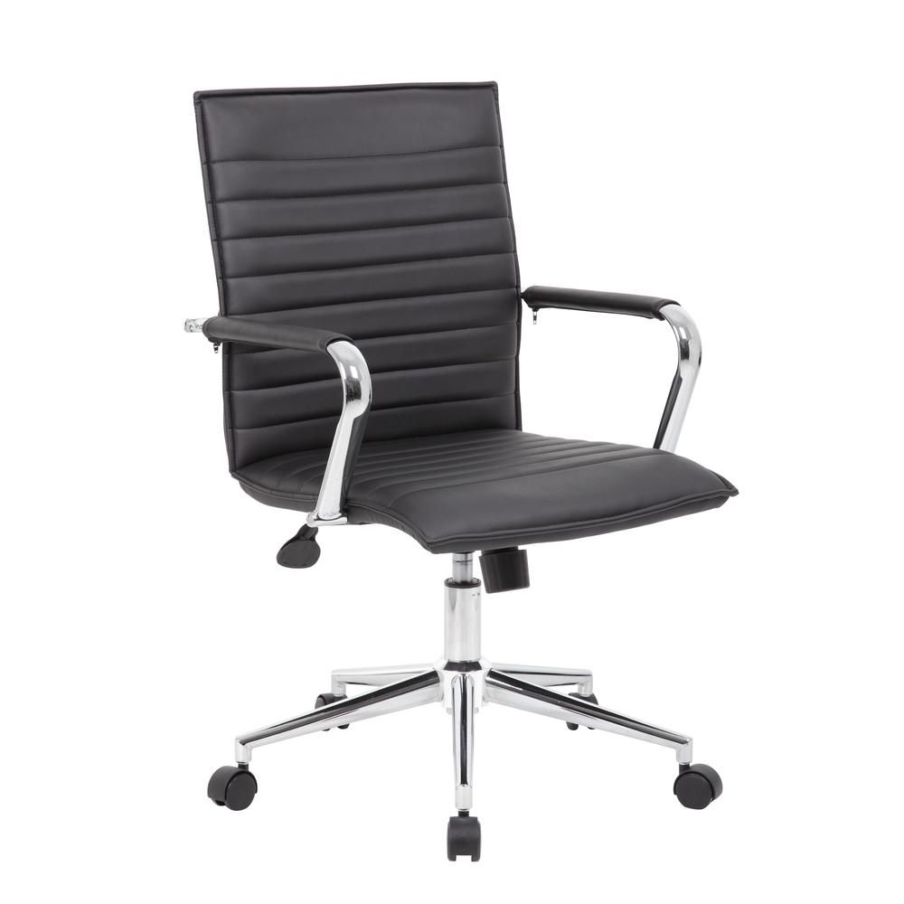 Boss Black Vinyl Hospitality Chair. Picture 6