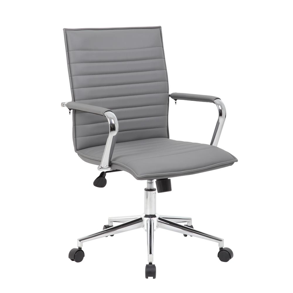 Boss Grey Vinyl Hospitality Chair. Picture 6