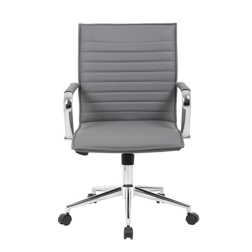 Boss Grey Vinyl Hospitality Chair. Picture 2