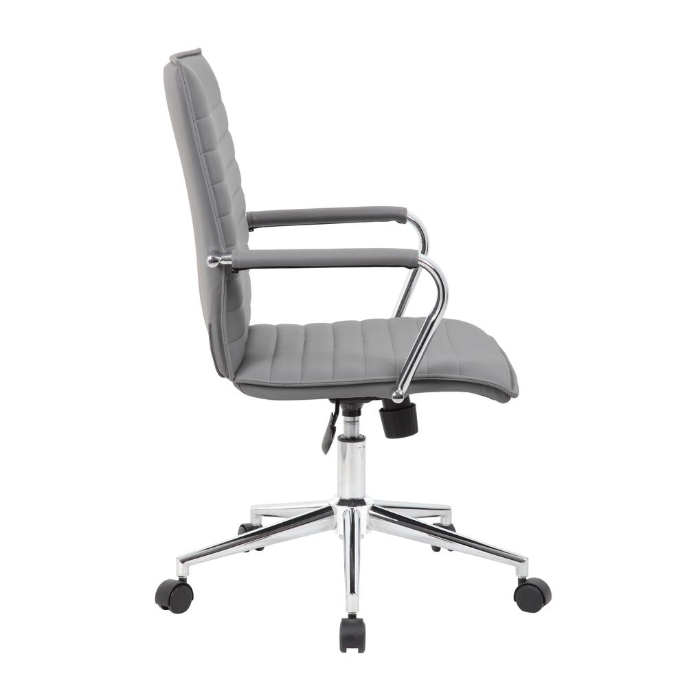 Boss Grey Vinyl Hospitality Chair. Picture 3