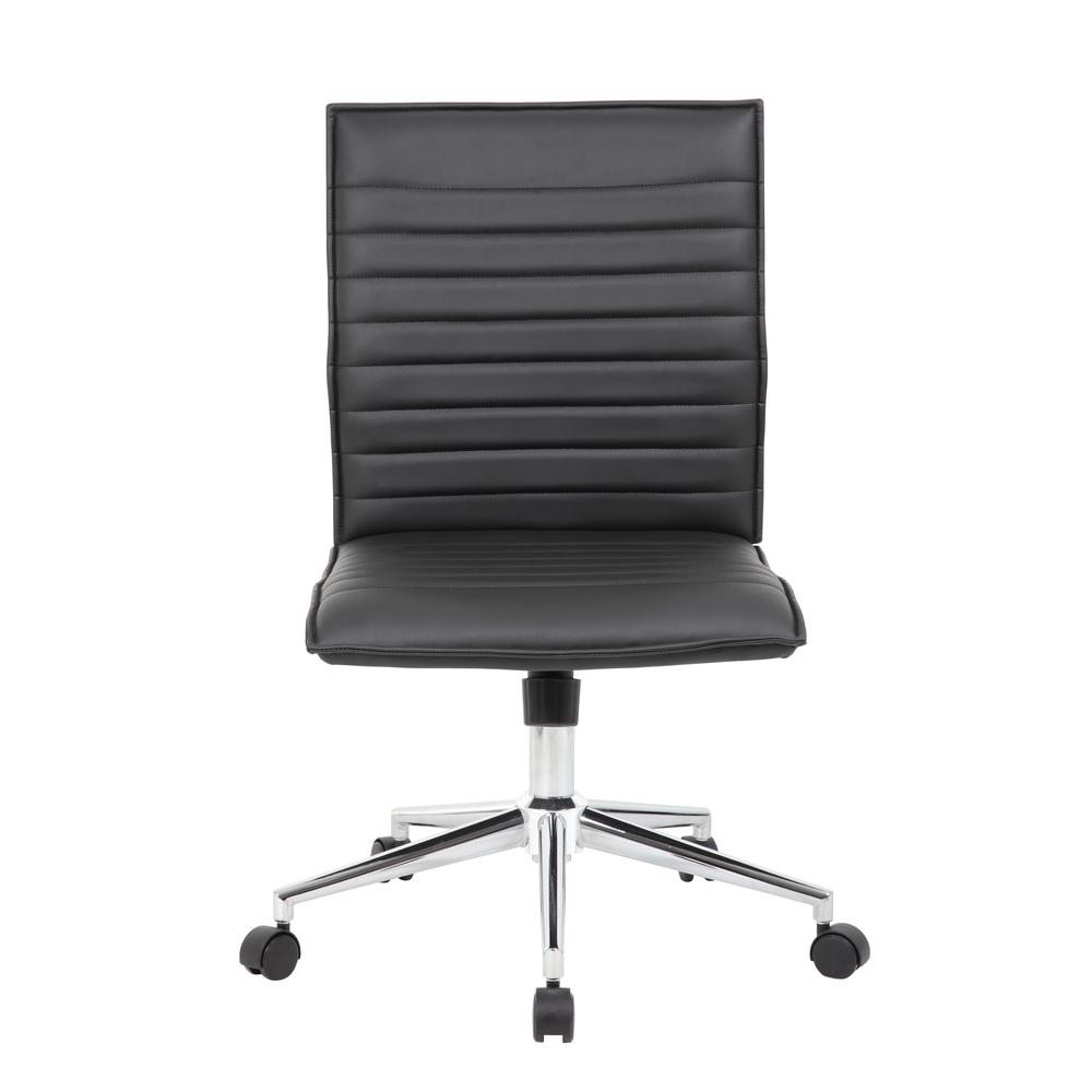 Boss Black Vinyl Armless Hospitality Chair. Picture 2