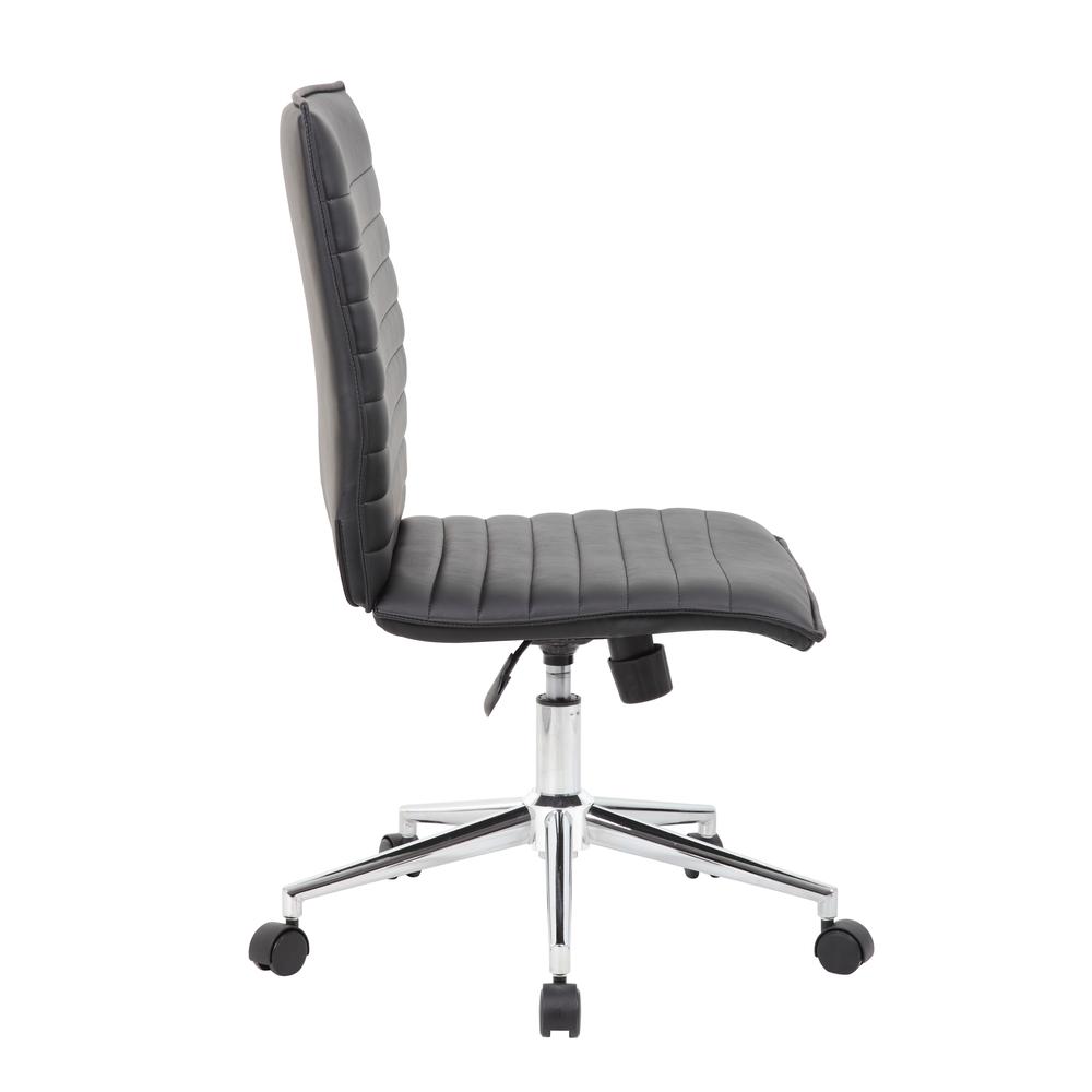 Boss Black Vinyl Armless Hospitality Chair. Picture 3