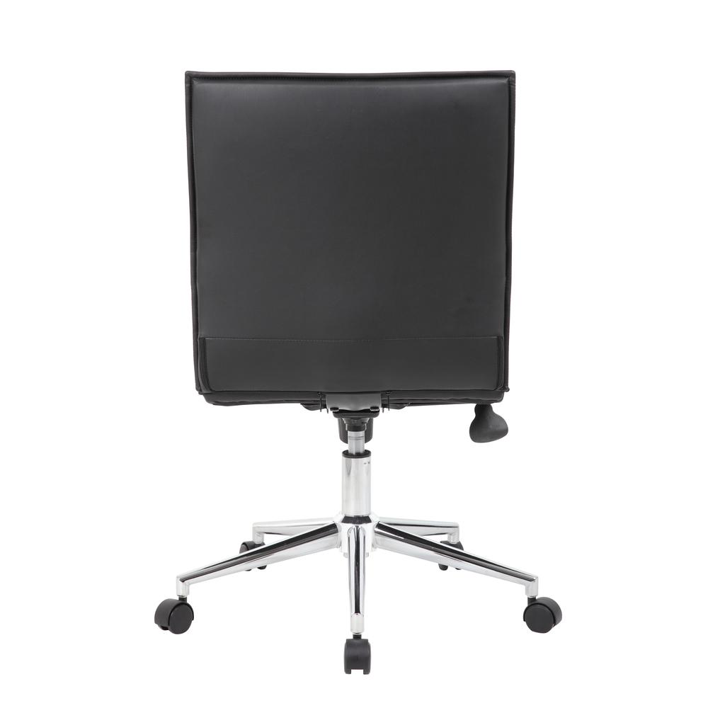 Boss Black Vinyl Armless Hospitality Chair. Picture 4