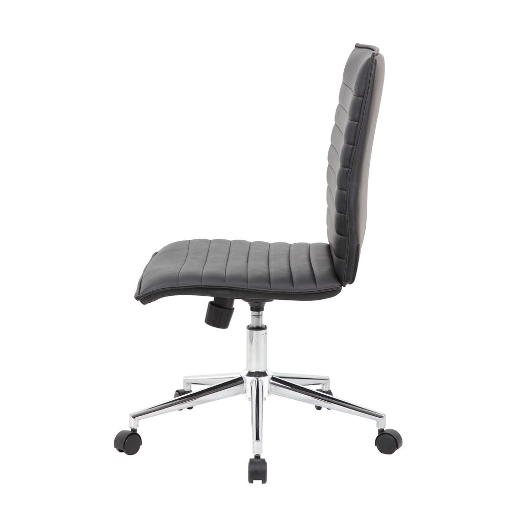 Boss Black Vinyl Armless Hospitality Chair. Picture 5