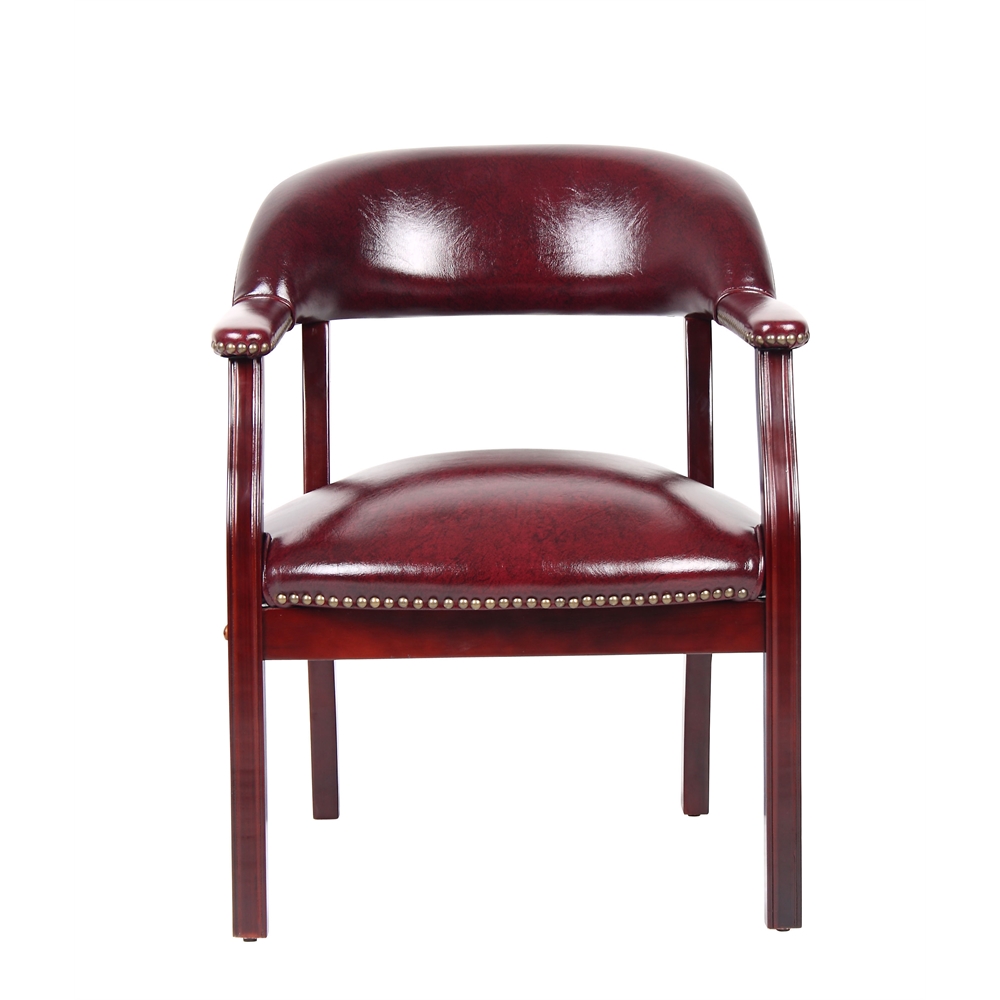Boss Captain's Chair In Burgundy Vinyl. Picture 3