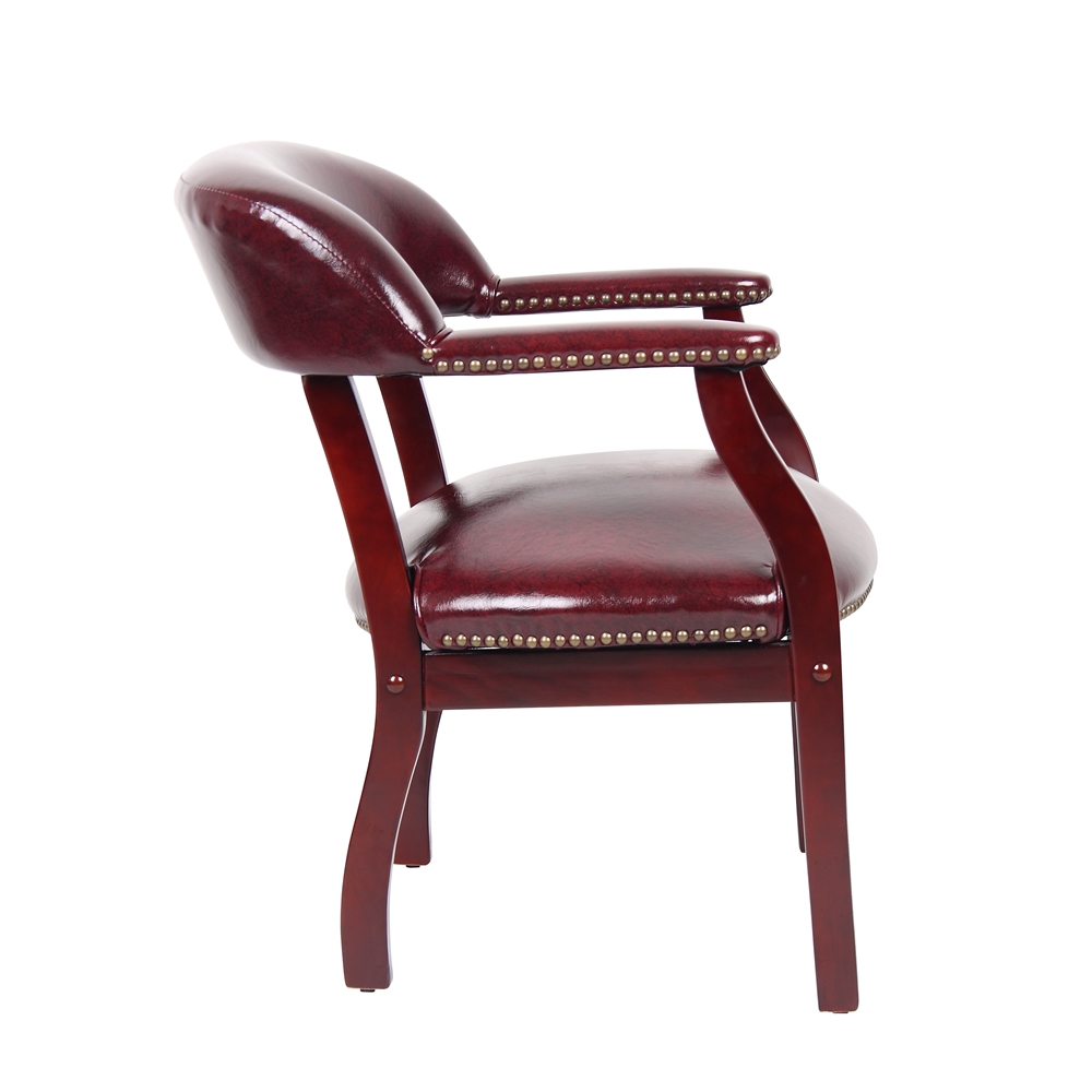 Boss Captain's Chair In Burgundy Vinyl. Picture 4