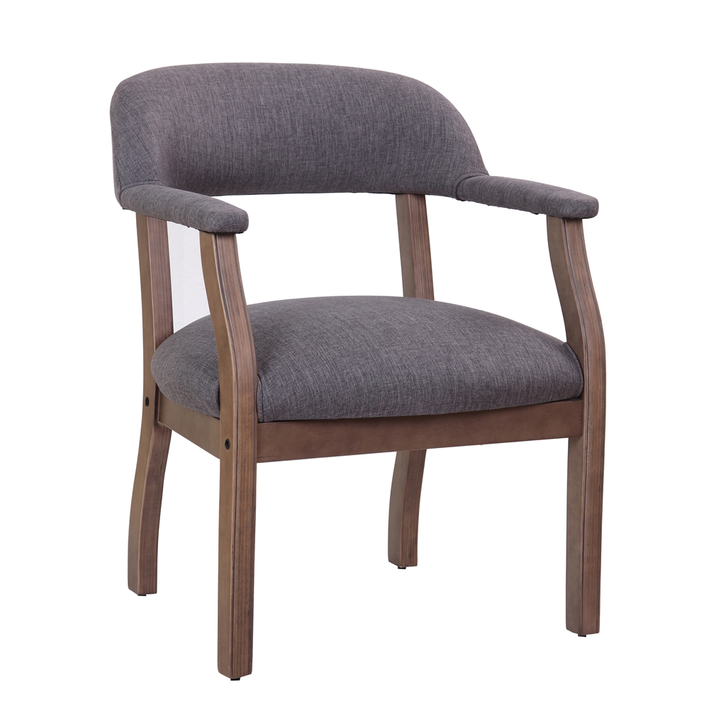 Boss Modern Captain's Chair in Slate Grade Commercial Grade Linen. Picture 1