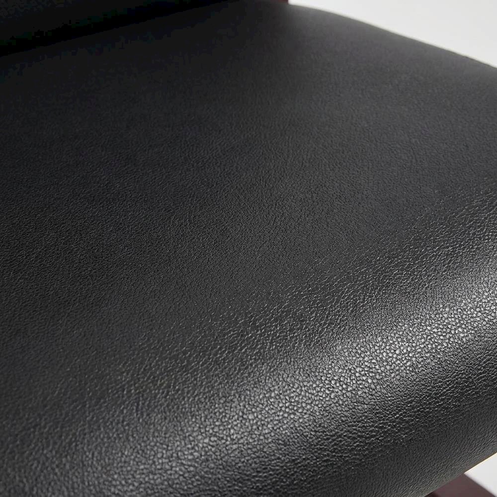 Fabric-Upholstered Desk Chair No Wheels with Mahogany Frame for Entryway. Picture 6