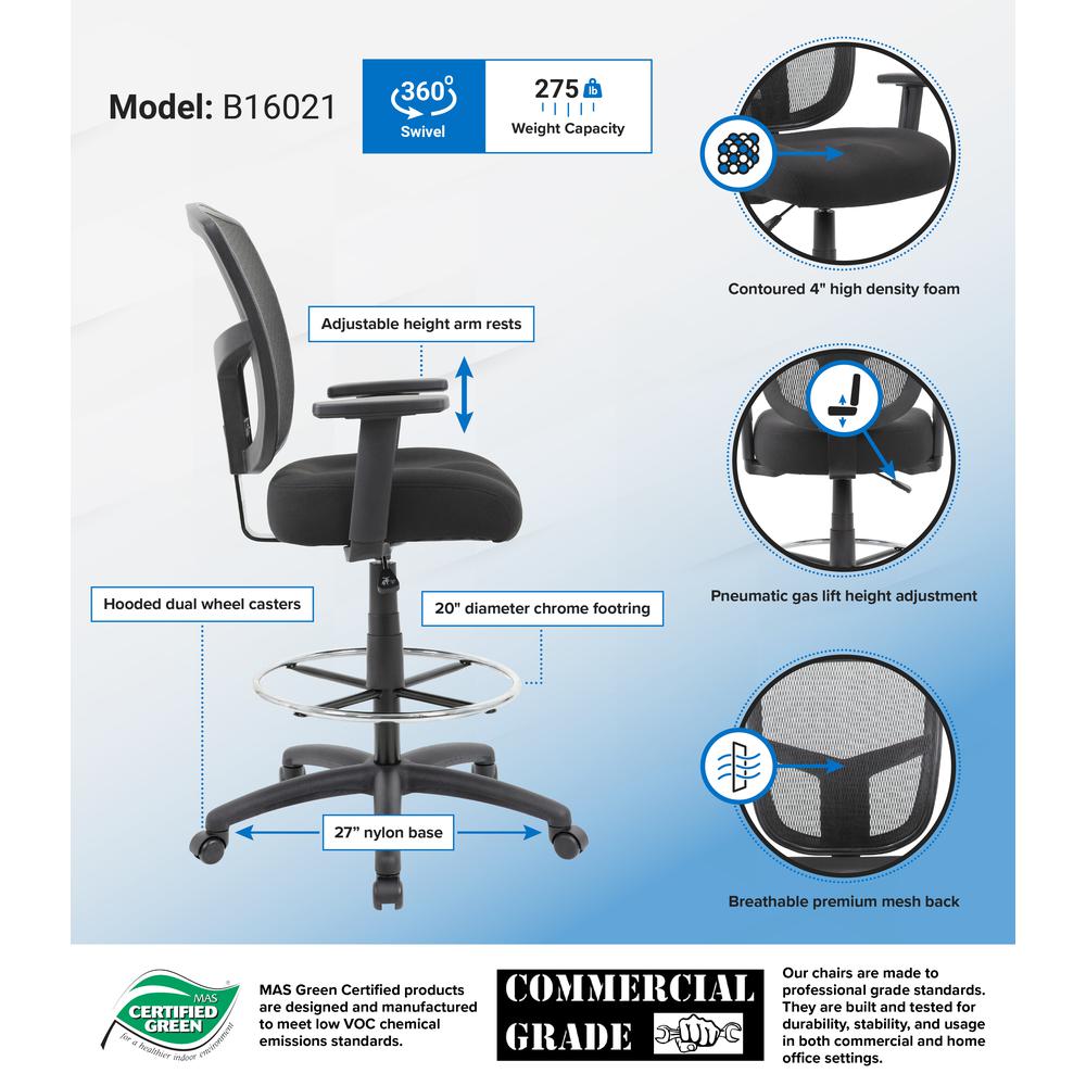 Boss Contract Mesh Drafting Stool. Picture 2