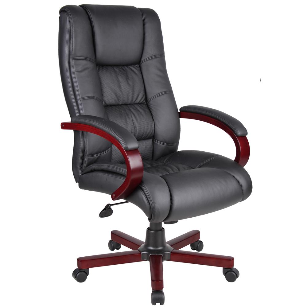 Boss High Back Executive Wood Finished Chairs. Picture 1
