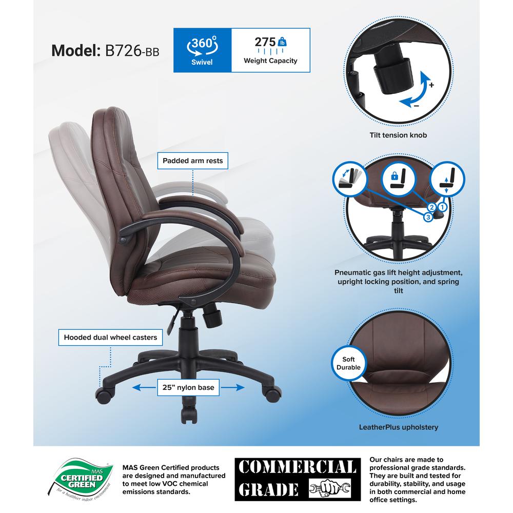 Boss LeatherPlus Executive Chair. Picture 5