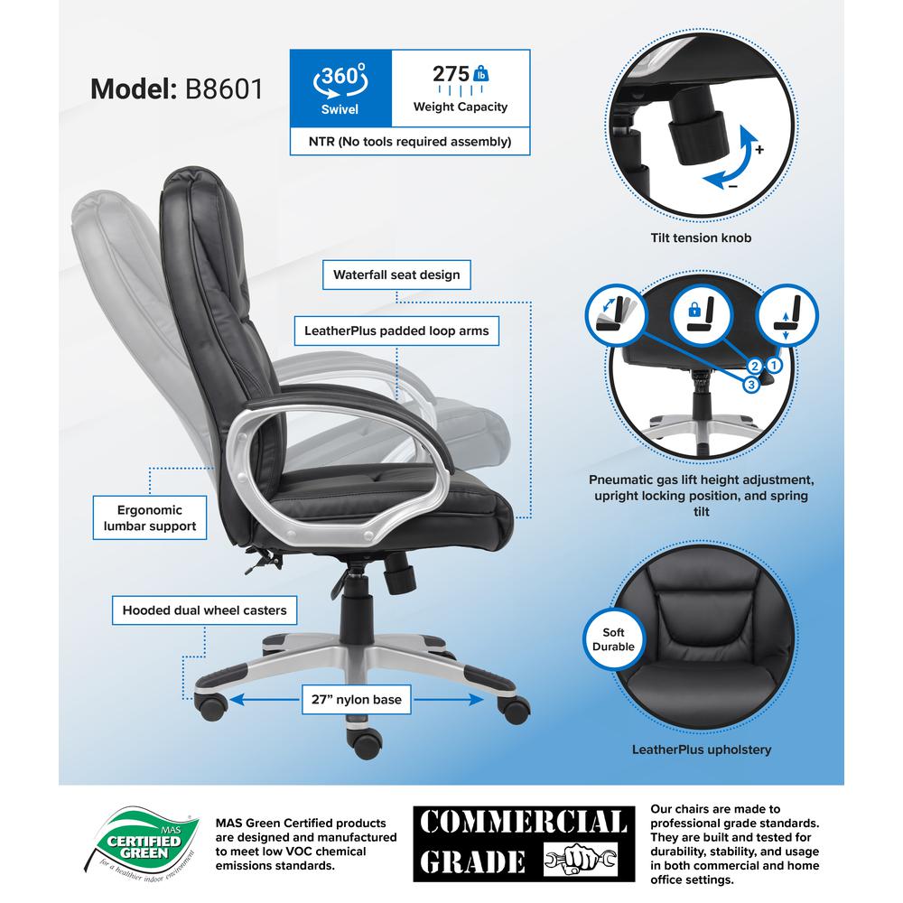 Boss "NTR" Executive LeatherPlus Chair. Picture 8