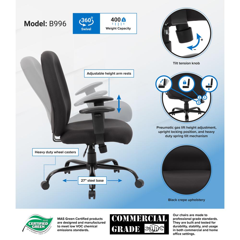 Boss Heavy Duty Task Chair- 400 lbs. Picture 7