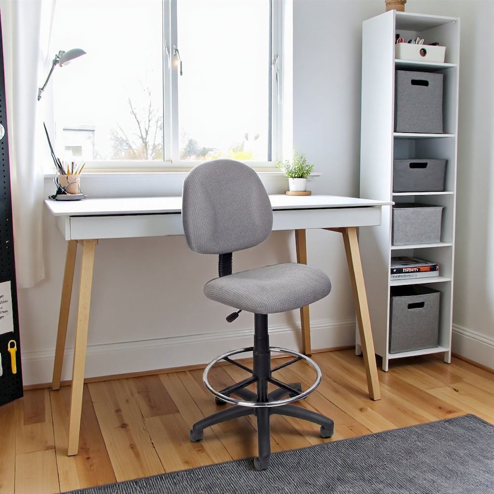 Black Drafting Chair, Tall Office Chair For Standing Or Tall Desk Use. Picture 3