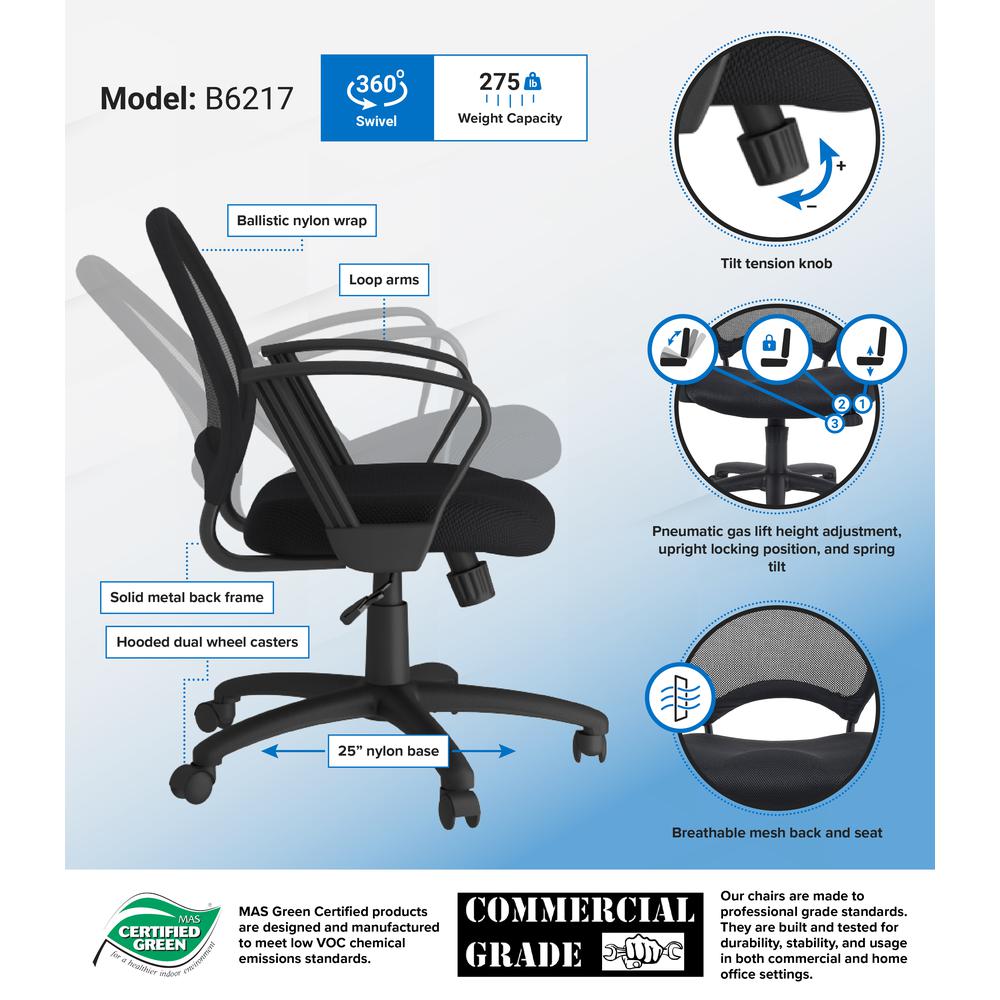 Boss Mesh Chair With Loop Arms. Picture 3
