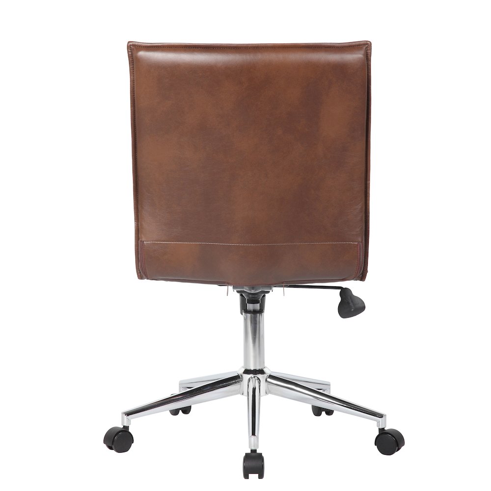 Boss Brown Vinyl Armless Hospitality Chair. Picture 2