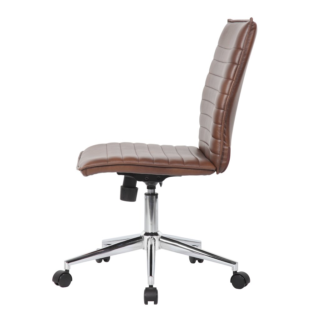 Boss Brown Vinyl Armless Hospitality Chair. Picture 6