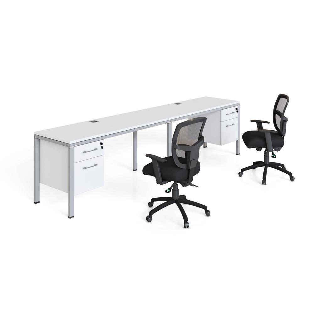 Double Desk, Side By Side With (2) Pedestals, 48" X 24". Picture 2