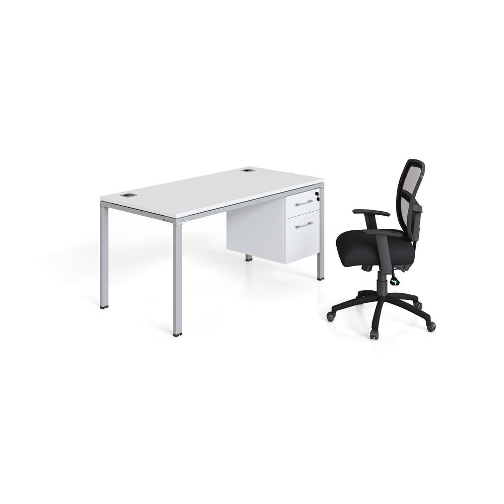 Boss Simple System 66x30 Desk - 66" x 30" x 29.5" - Finish: White. Picture 2