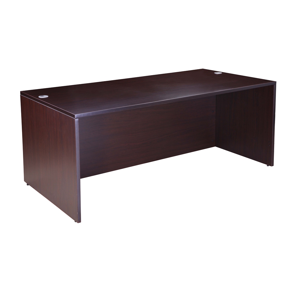 Boss Desk Shell, 71"W X 36"D, Mahogany. Picture 4