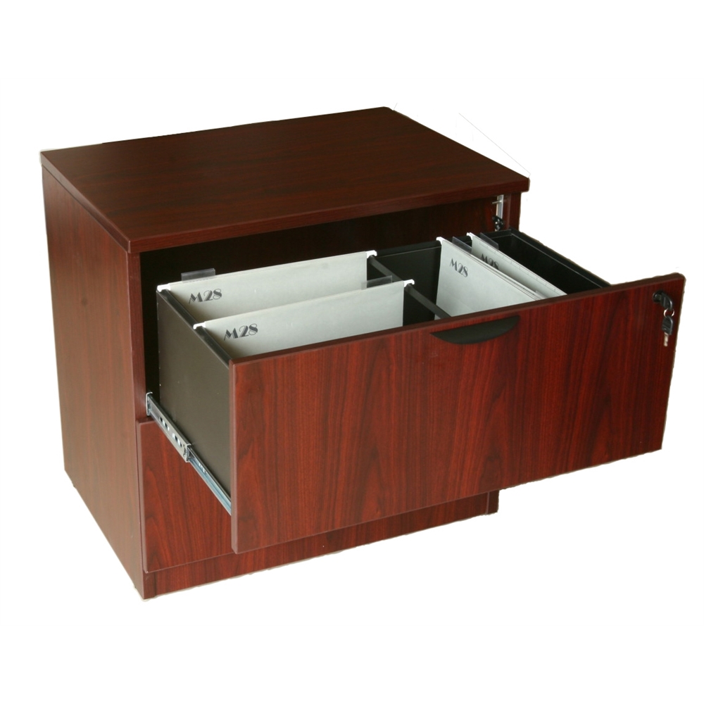 Boss 2-Drawer Lateral File, Mahogany. Picture 2