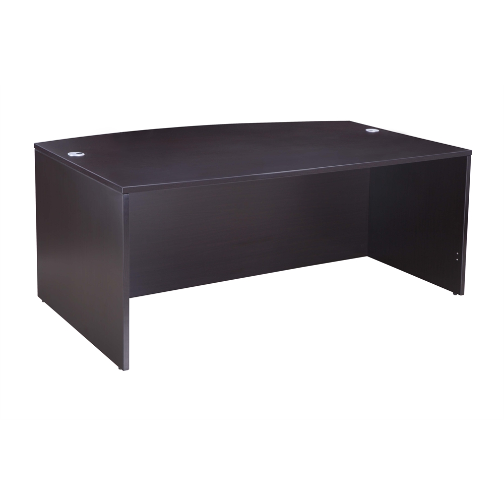Boss Bow Front Desk Shell, Mocha 71"W*36/41"D*29.5"H. Picture 1