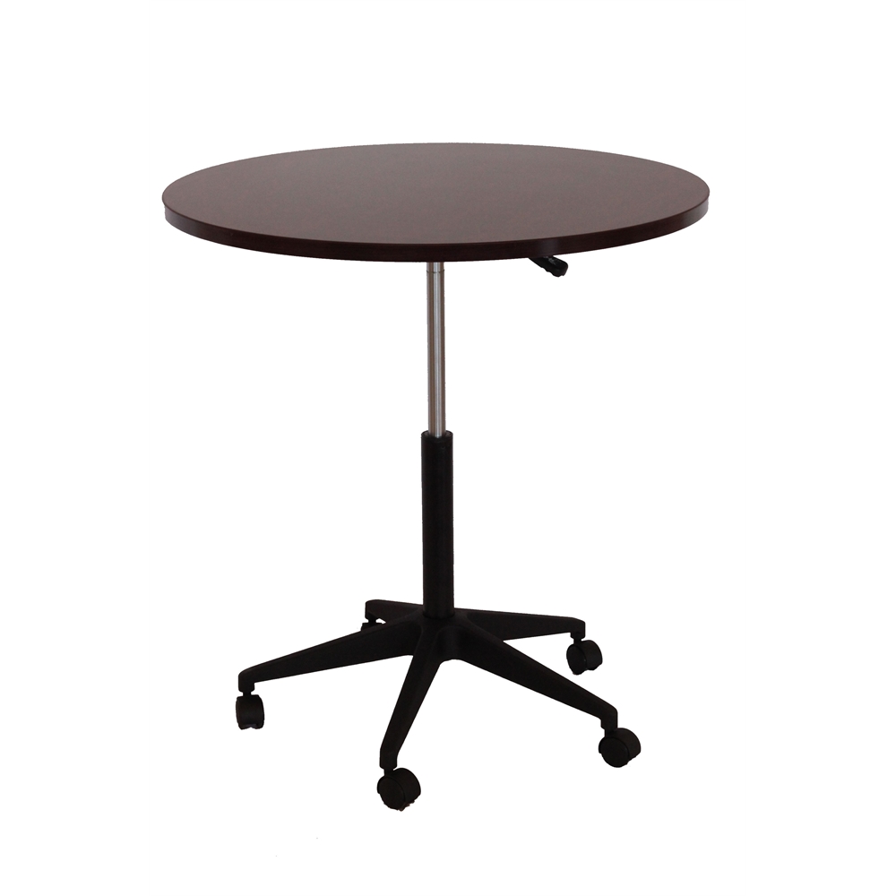 32" Mobile Round Table, Mahogany. Picture 1