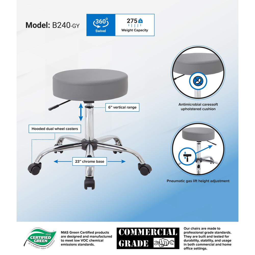 Boss Grey Caressoft Medical Stool. Picture 2