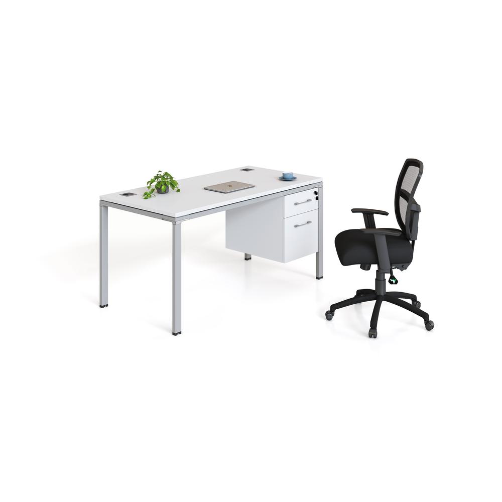 Single Desk With (1) Pedestal, 60" X 24" Desk Top (Ea). Picture 1